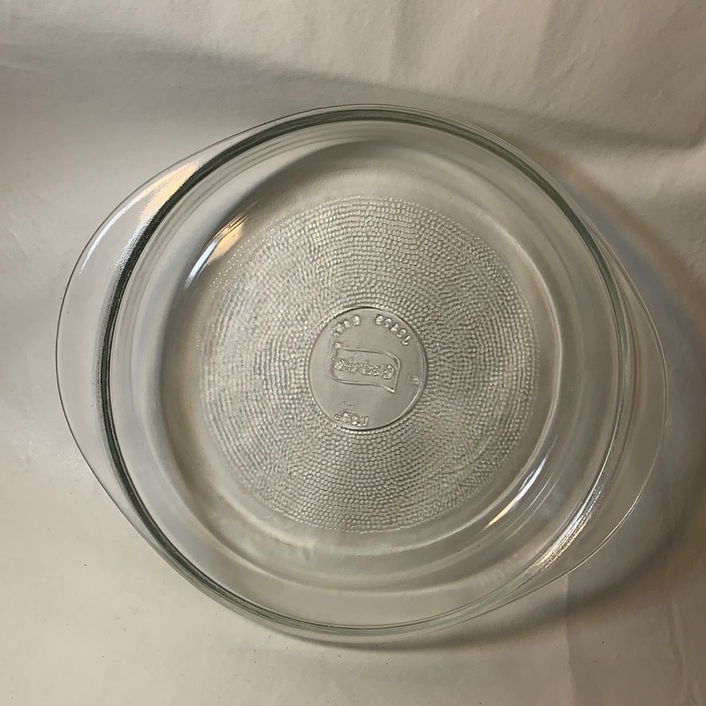 Glasbake USA J2429 8 Inch Clear Glass Pie Plate Baking Kitchen Heavy Durable